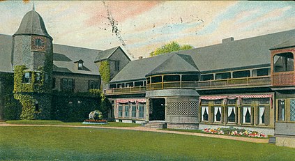 Horseshoe Courtyard, Newport Casino, Newport, Rhode Island (1879), McKim, Mead & White, architects. Circa 1900 postcard.