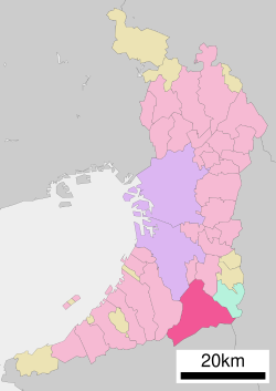 Location of Kawachinagano in Osaka Prefecture