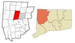 Goshen's location within Litchfield County and Connecticut
