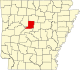 State map highlighting Conway County