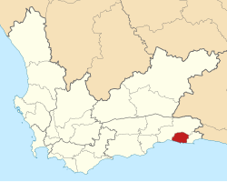 Location of Knysna within the Western Cape