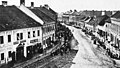 Main market street in Miskolc, 1884