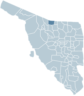 Location of the Municipality of Nogales in Sonora.