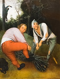 Two Peasants Binding Faggots (Pieter Brueghel the Younger), c. 1620