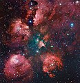 Image 31An image of the Cat's Paw Nebula created combining the work of professional and amateur astronomers. The image is the combination of the 2.2-metre MPG/ESO telescope of the La Silla Observatory in Chile and a 0.4-meter amateur telescope. (from Amateur astronomy)