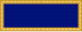 A blue ribbon with gold frame.
