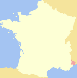 The county inside modern France.