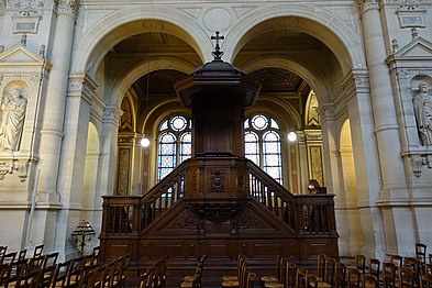 The pulpit in the nave, where sermons were read