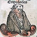 Darstellung des Empedokles in der Nürnberger Chronik von Hartmann Schedel, 1493