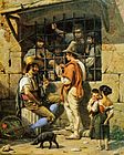 Wilhelm Marstrand: A prison scene in Rome, 1837