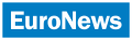 October 1998 – June 2008: blue rectangle enclosing white camel case word "EuroNews".
