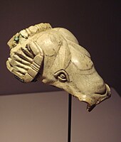 Fragment of the head of an elephant, ivory, Temple of the Oxus, Takht-i Sangin, 2nd-1st century BC[1]