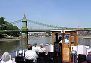 Hammersmith Bridge, seen from the Westminster to Kew tourist boat