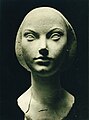 Head of a young woman (plaster model, 1950).