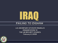 Iraq Failing To Disarm