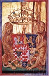 Illustration with coat of arms of John I Albert (after 1492)
