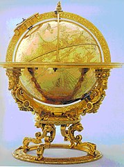 Mechanised 1594 celestial globe.