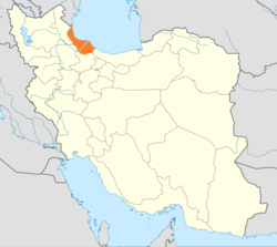 Location of Gilan, where the Persian SSR was declared, in Iran.