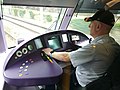 Driving cab of a Luas Green Line tram