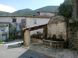 The historical wash house in the village of Castellet