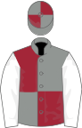 Grey and maroon (quartered), white sleeves