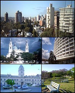 (From top to bottom; from left to right) Panoramic view of the city; Paraná Cathedral; Hotel Mayorasgo; Entre Ríos Government House and Toma Vieja.