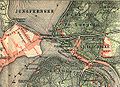 Map of bridge, lakes, and Klein Glienicke (1921, Baedeker)
