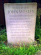 "Remember John Wesley", Wroot, near Epworth