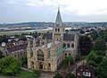 Image 77 Credit: Sdwelch1031 Rochester is a large town in Kent, England, at the lowest bridging point of the River Medway about 30 miles (50 km) from London. Construction of Rochester Cathedral, shown, began in about 1080. More about Rochester... (from Portal:Kent/Selected pictures)