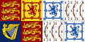 Royal standard of Queen Elizabeth, the Queen Mother (a canting arms), her maiden name being Bowes-Lyon: bows and lions.