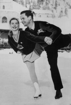 Barbara Ann Scott und Hans Gerschwiler im Jahr 1948