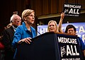 Image 3Elizabeth Warren and Bernie Sanders campaigning for extended US Medicare coverage in 2017. (from Health politics)