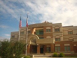 The front of the Zapata County Courthouse
