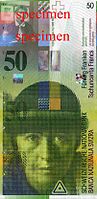 50-Franken-Note mit dem Porträt von Taeuber-Arp