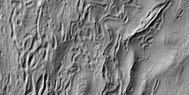 Close view of hollows, as seen by HiRISE under HiWish program