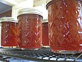 Jars of blood orange marmalade