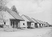"Row of Negro Cabins", Destrehan, Louisiana, photographed 1938