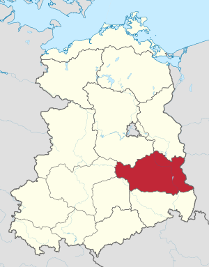 Lage des Bezirks Cottbus in der DDR