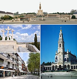 The Sanctuary of Our Lady of Fátima with the Chapel of the Apparitions, the Hungarian Calvary in Valinhos and the main avenue in Cova da Iria
