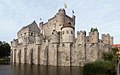 Gent, Schloss (Het Gravensteen) von der Brücke (Hoofdbrug)