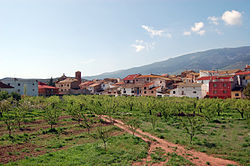 View of Gotor with the Sierra de la Virgen in the background