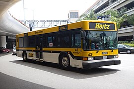 H2000LF (1998) for Hertz; note large, printed destination/headsign and center door