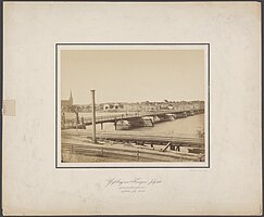 IJsselbrücke vor Kampen, gesehen vom rechten Ufer aus. Datum der Aufnahme: Juli 1872.
