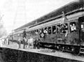 A train taking Japanese immigrants from Santos to São Paulo (1935).