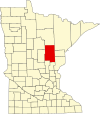 State map highlighting Aitkin County
