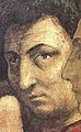 Masaccio inserted self-portrait from the Brancacci Chapel frescoes (as is the Filippino Lippi), 1424–1426.
