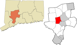 Middlebury's location within the Naugatuck Valley Planning Region and the state of Connecticut