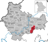 Lage der Gemeinde Oerlenbach im Landkreis Bad Kissingen