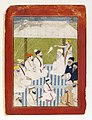 Painting of Jai Singh Kanhaiya receiving Raja Raj Singh and other hill princes with canopy overhead, ca.1774