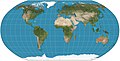 Image 2 Robinson projection Map: Strebe, using Geocart The Robinson projection is a map projection of a world map which shows the entire world at once. It was devised by Arthur H. Robinson in 1963 in response to an appeal from the Rand McNally company for a good compromise to the problem of readily showing the whole globe as a flat image. The company has used the projection since that time, and the National Geographic Society used the Robinson from 1988 to 1998. More selected pictures